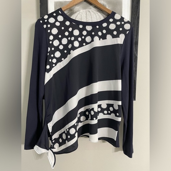 Chico women’s size 1 black and white stripes and polkadot. New no tag - Picture 1 of 4